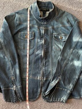 Venezia Denim Jean Zipper Jacket • Plus Size 18/20